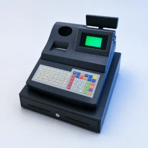 Electronic cash register with customer display, keypad and cash drawer