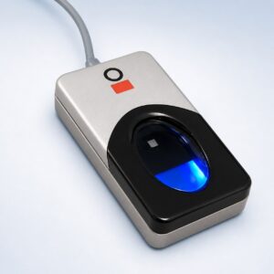 Compact wired fingerprint reader with illuminated sensor