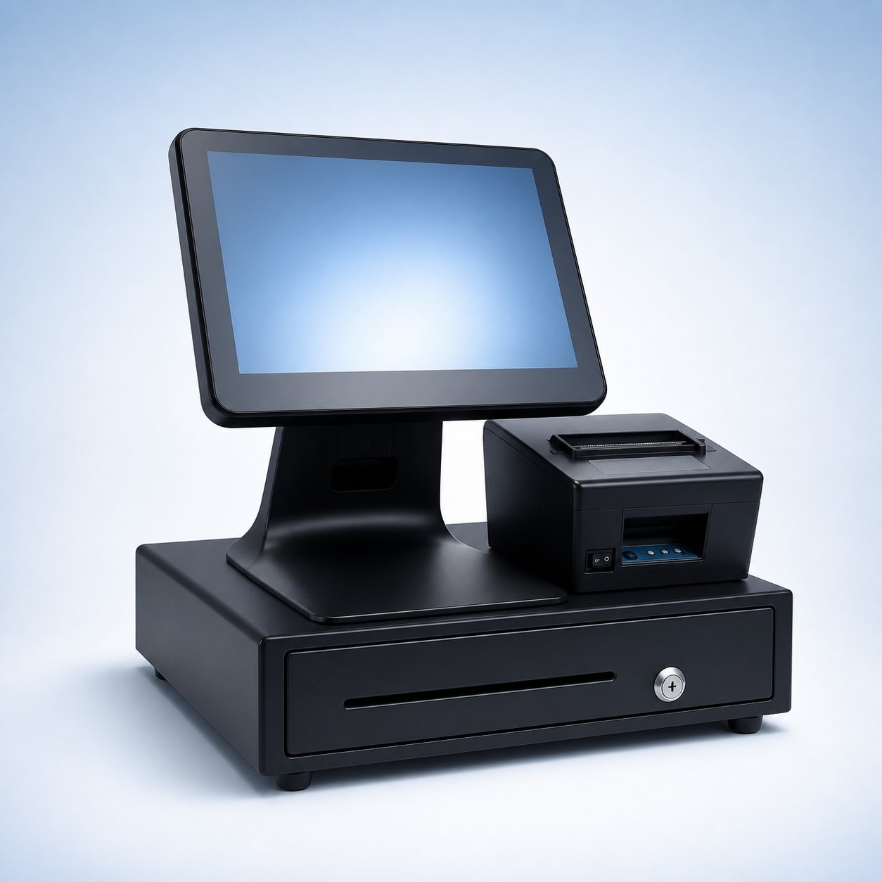 Integrated point of sale workstation with printer and cash drawer