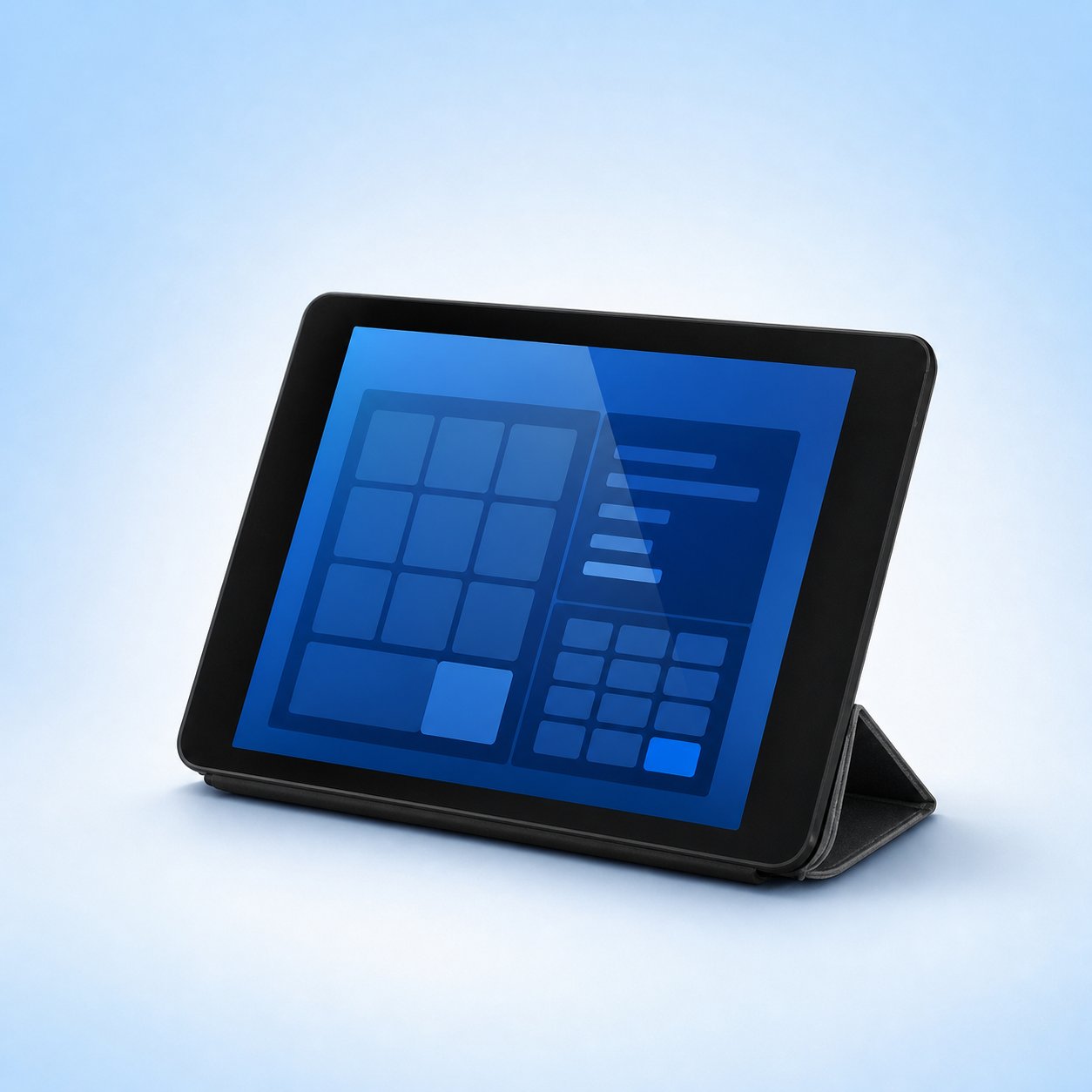 Tablet point of sale system on a compact stand