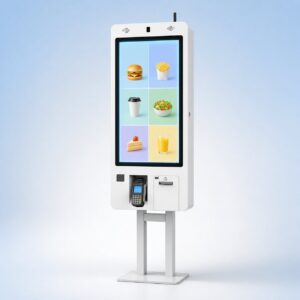 Self-service ordering kiosk for fast food and restaurant customers